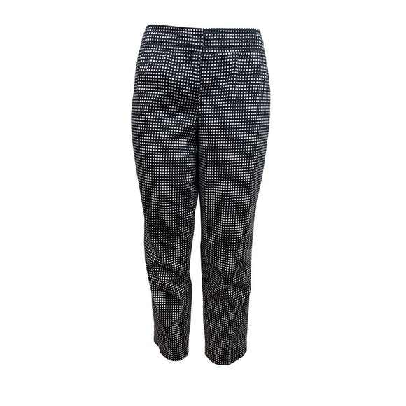 Talbots Women's Black Straight Ankle Pants With White Polka Dots Sz 8 - Picture 1 of 8